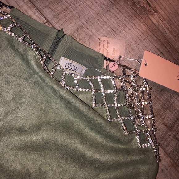 Oh Polly Sage Green Diamond Skirt Set - Picture 3 of 4